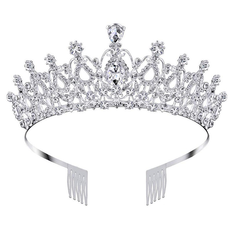 COCIDE Tiara and Crown for Women Silver Rhinestone Birthday Headband Princess Tiaras for Hair Accessories Jewelry for Bridal Wedding Prom Birthday Christmas Xmas Halloween Party - Image 1